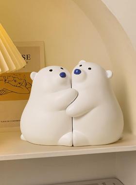 创意可爱抱抱熊书档摆件书立书架儿童桌面客厅书房酒柜家居装饰品