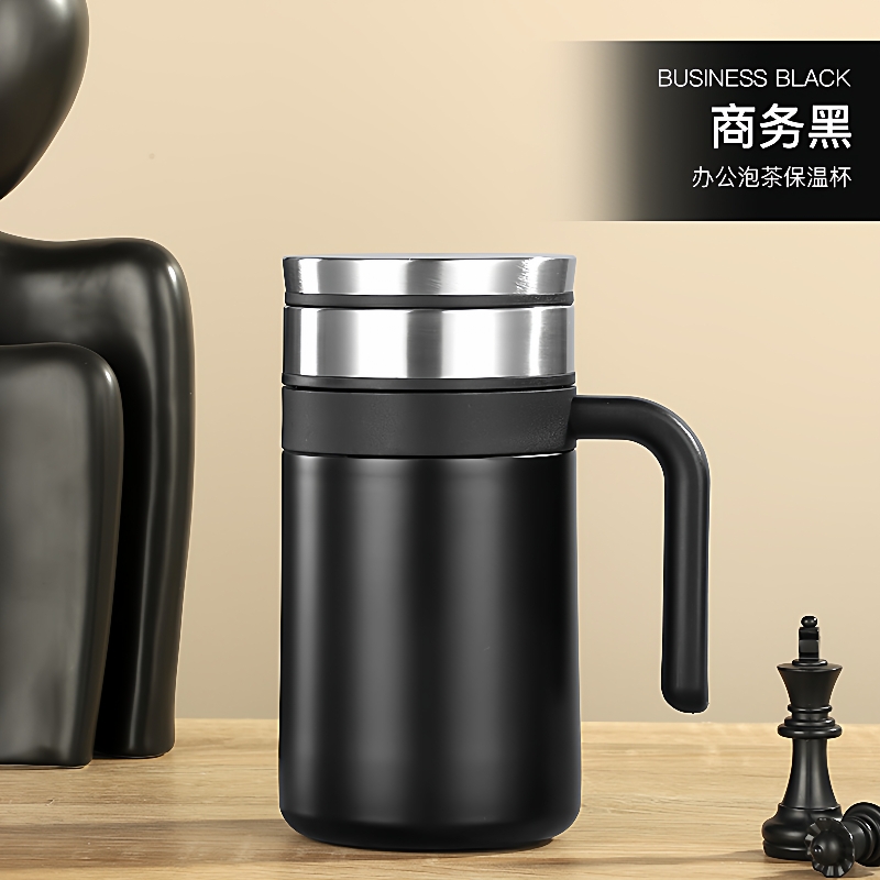 礼品保温杯男女士办公室商务泡茶杯带手柄水杯304不锈钢杯子