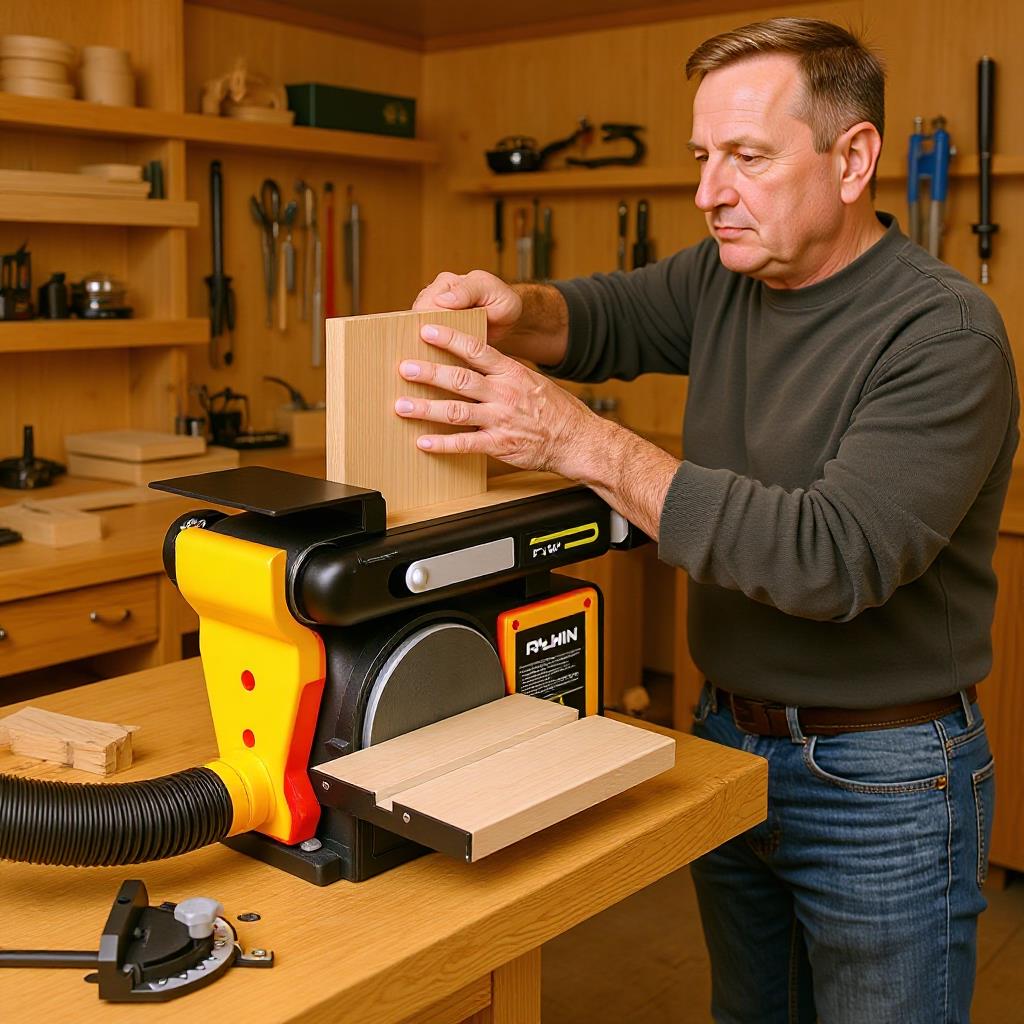 台式砂带和圆盘砂光机铝线电机6英寸圆盘和6英寸砂带铸铁底座