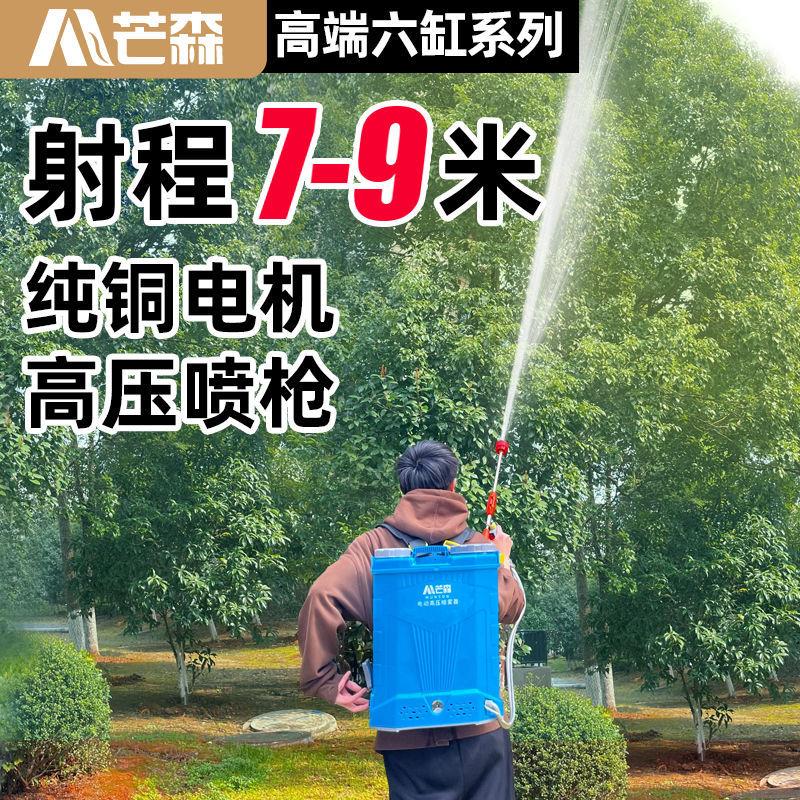 电动喷雾器农用双泵高压电机消毒打药机锂电池全自动喷壶果树果园