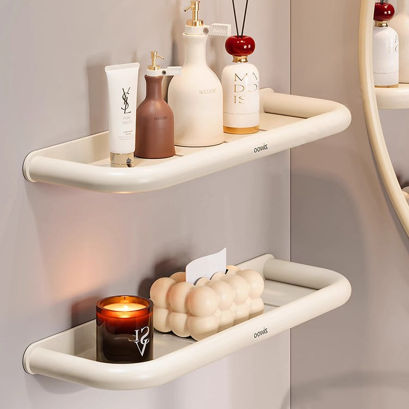 卫生间置物架浴室免打孔卫生间洗手C台洗漱台壁挂墙上收纳架子法