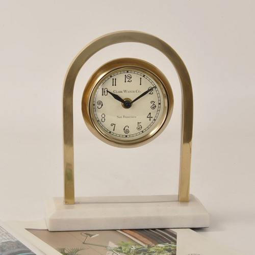 轻奢家用大理石底座摆台式座钟桌面坐钟摆件钟表现代简约客厅台钟