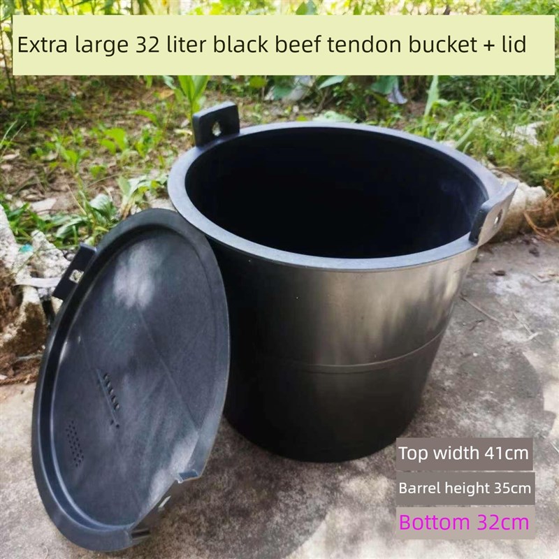 32升带盖牛筋桶,黑色熟透r塑料桶,黑色大塑料桶,养蜂桶,养蜂桶,粪