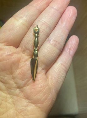 三指橛 随身46mm吊坠 含金铜托甲金刚杵挂件