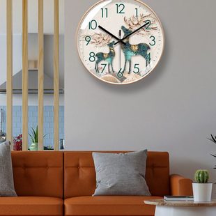 易普拉6022挂钟客厅钟表简约北欧时尚 家用时钟挂表静音扫秒石英钟