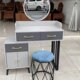 梳妆台板现代简约时尚 80妆欧式 配八脚凳化妆台 时尚 智能妆台新款