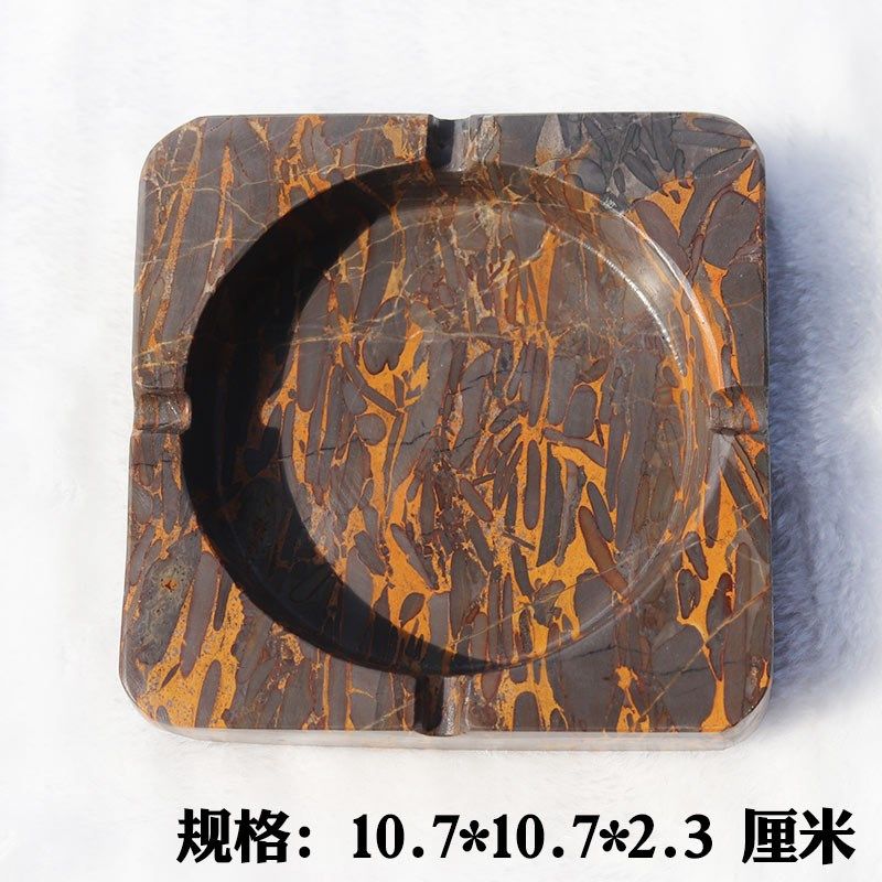 鱼籽石天然原石雕刻砚台烟灰缸工艺品茶室客厅办公室装饰品送礼佳