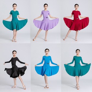 女童拉丁舞裙儿童比赛服新品 演出服练习套裙子少儿舞蹈表演春夏季