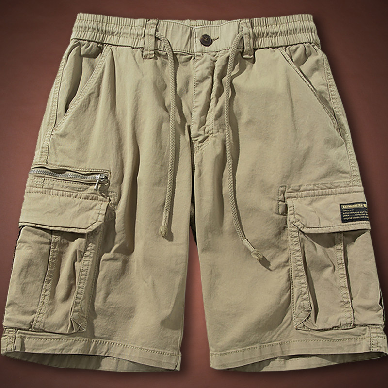休闲工装短裤男士夏季薄款美式多口袋松紧裤子宽松直筒五分中裤,男装,短裤,淘宝优惠券,粉丝福利购,淘宝优惠卷