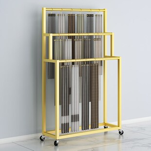 窗帘吊卡展示架围巾丝巾布料w包装纸色卡展架落地多层收纳移动靠