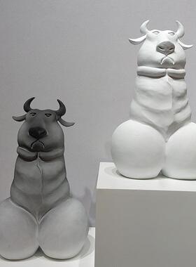 现代简约创意可爱大股牛创意家居软装摆件儿童房电视柜玄关装饰品