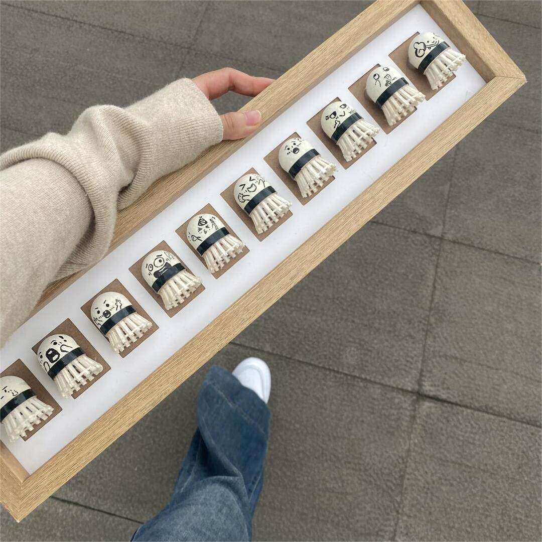 让你球搭子给你做!羽毛球可爱相框家居摆设木质手作闺蜜情侣