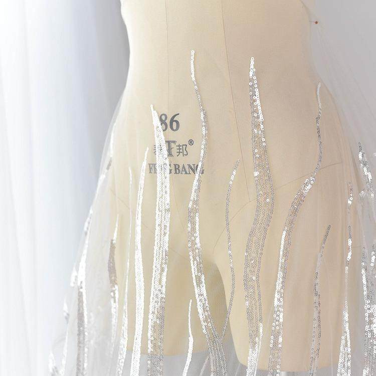 柳枝纯亮片刺绣蕾丝面料服装表演出绣花网纱布料舞台装饰材料本白,居家布艺,花边,淘宝优惠券,粉丝福利购,淘宝优惠卷