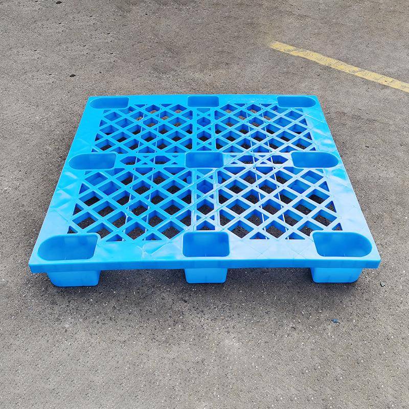 网格九脚卡塑料托盘蓝色单面轻周MPH转胶卡板型物流货物叉车板