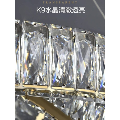 客厅水晶吊灯2023年新款轻奢loft楼梯灯创意现代简约餐厅卧室主灯