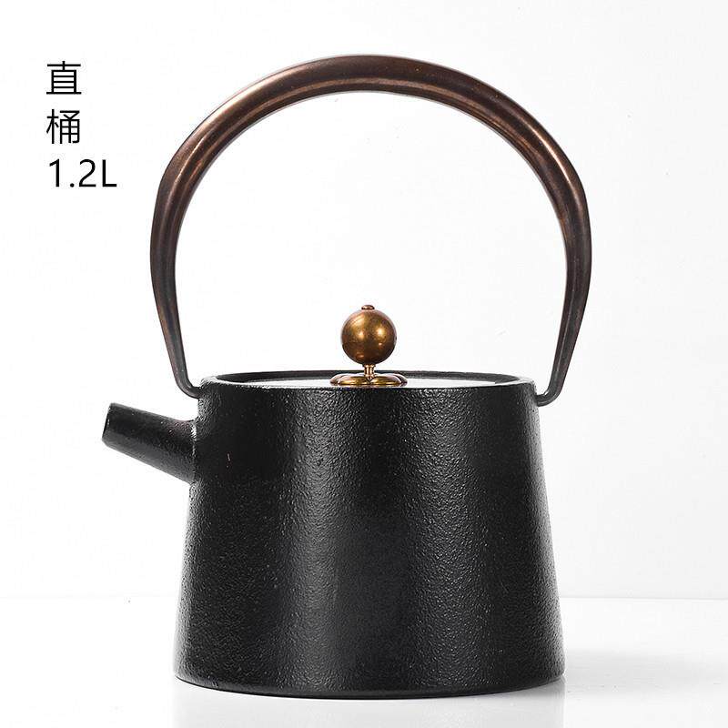 直筒仿日式铸铁铁壶软装工艺铁壶煮茶壶茶具铁器老铁壶