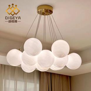 星球灯泡泡球吊灯玻璃球法式轻具现代魔豆云朵月球灯客厅主灯