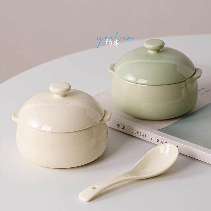 蒸鸡蛋羹日式碗家用陶瓷蒸蛋碗带盖子炖蛋碗蒸鸡蛋羹双耳碗蒸蛋炖
