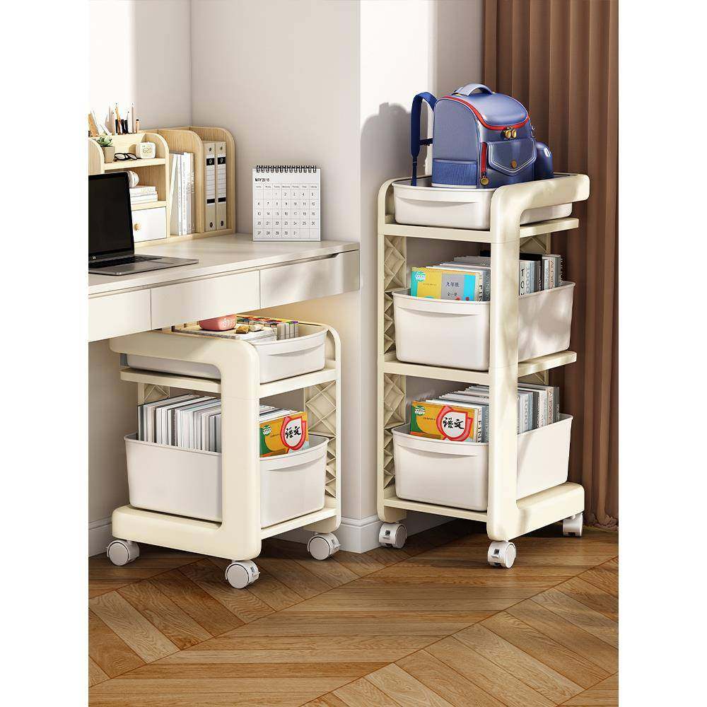 优勤书包置物架可移动小推车落地多层桌下书本收纳桌边书架