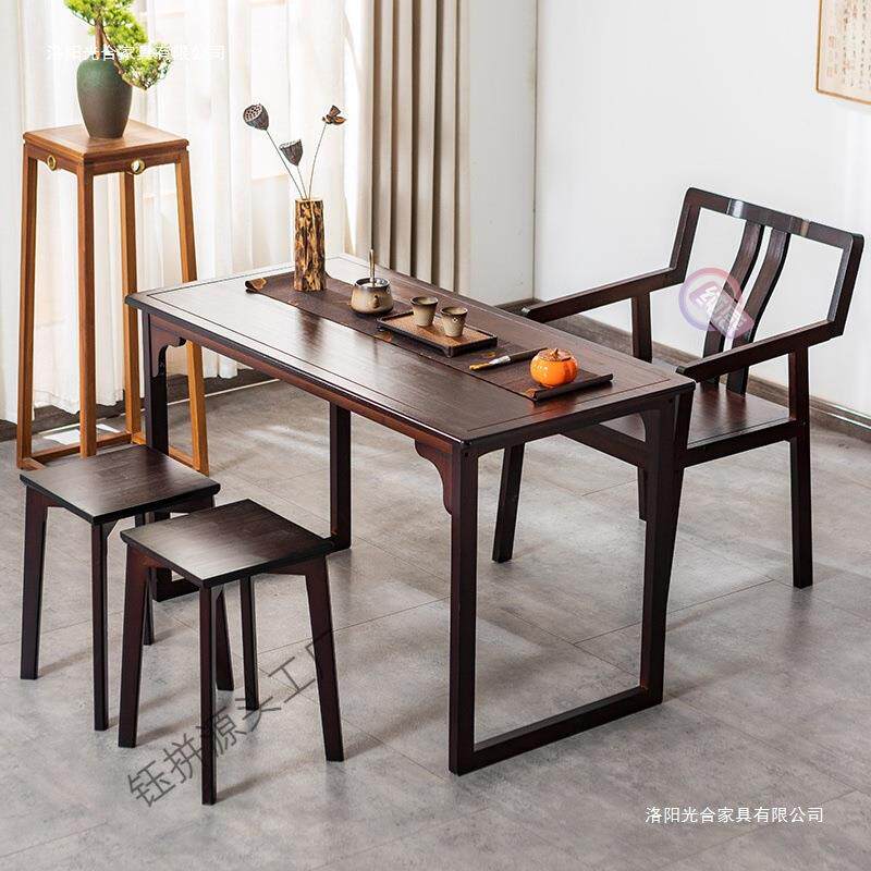 茶桌椅组合新中式办公室功夫实木茶几套装一体家用小户型茶桌椅子