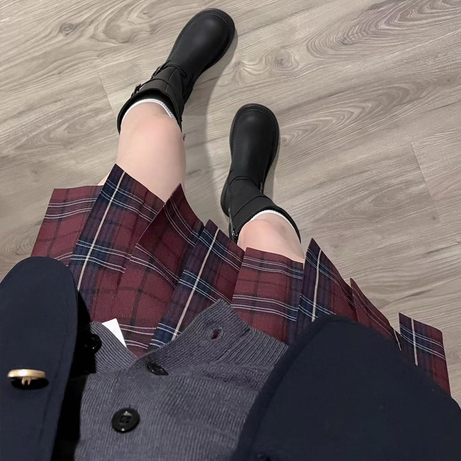 花千猪原创暮染格裙jk制