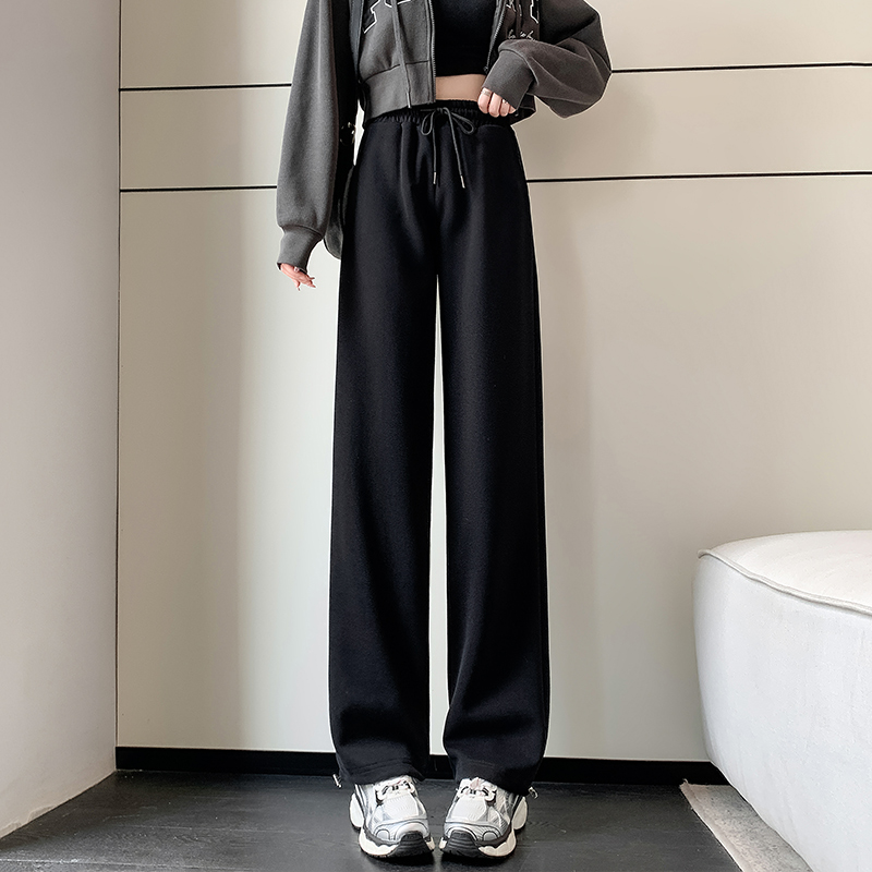 黑色运动裤女春秋款抽绳