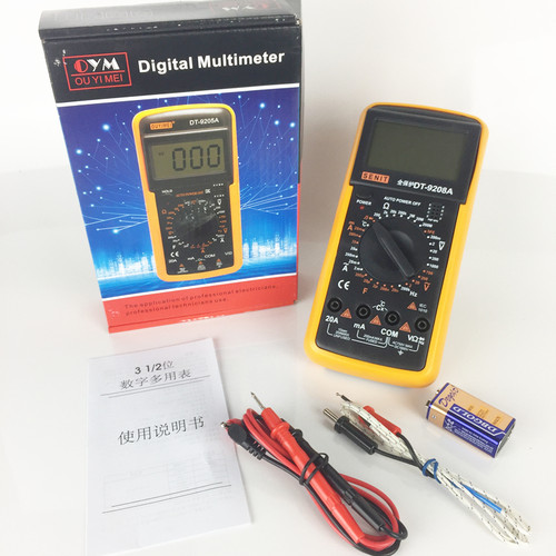 多功能全自动防烧数字万用表DT9205A万能表9208A测温度频率电容表