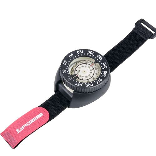 jiage潜水指北针水下50米导航指南针手戴腕式表带夜光双表盘防水