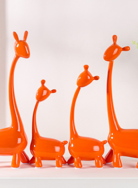 一家四口鹿摆件客厅玄关橱窗电视酒柜三口之家装饰品乔迁新婚礼物