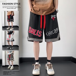 高街美式短裤男夏季潮牌运动球裤宽松休闲裤子重磅大码篮球五分裤