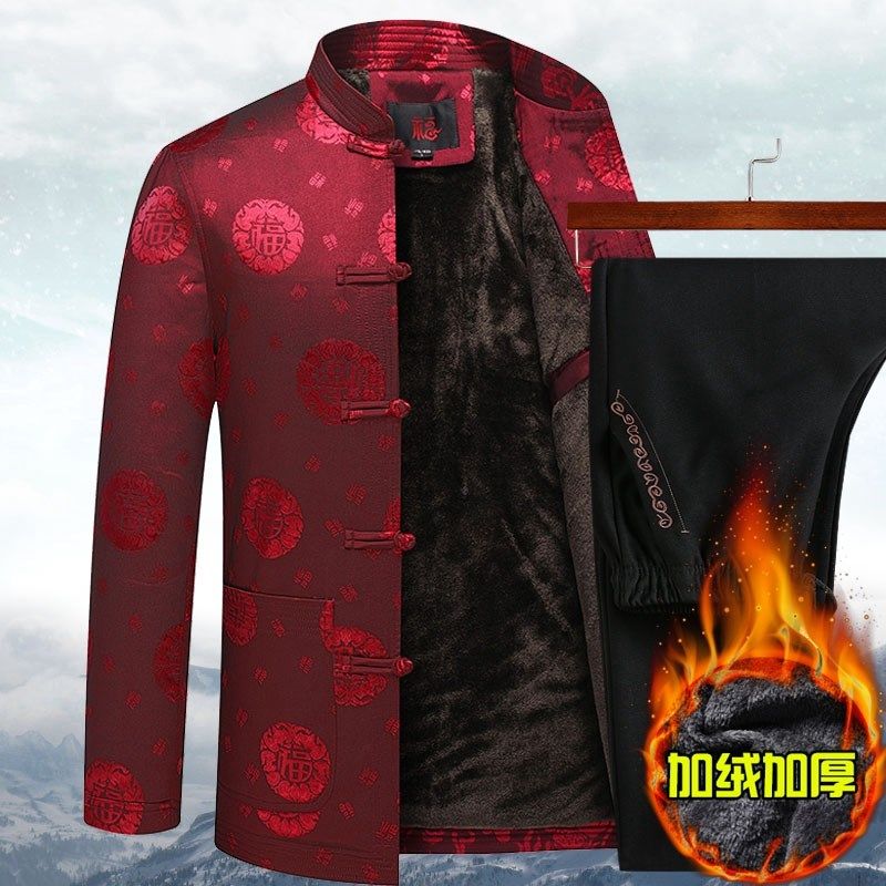 中老年秋冬季唐装外套男过寿老人棉袄衣服爷爷加绒加厚爸爸装套装,男装,唐装,淘宝优惠券,粉丝福利购,淘宝优惠卷