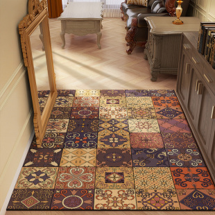 美式 入户门地垫地毯进大门口脚垫家用pvc可擦洗垫子玄关皮革防滑