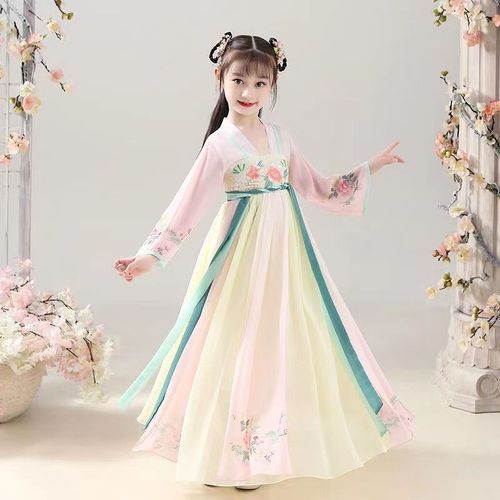 汉服女童夏款2025新款古风连衣裙儿童夏季超仙古装裙子小女孩唐装