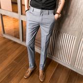 子薄款 男士 潮流西服裤 修身 韩版 小脚长裤 裤 9九分西装 休闲西裤 夏季