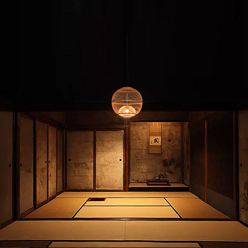 轮回十竹家 日式卧室顶灯 中式书房吊灯 榻榻米竹编灯侘寂风复古,家装灯饰光源,客厅吊灯,淘宝优惠券,粉丝福利购,淘宝优惠卷