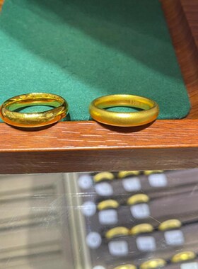 金包银泥鳅背古法戒指男女款素圈时尚光圈对戒送男生日情人礼首饰