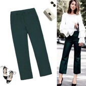 新款 包臀九分裤 小个子烟管西装 春季 裤 女修身 墨绿色高腰直筒裤 443