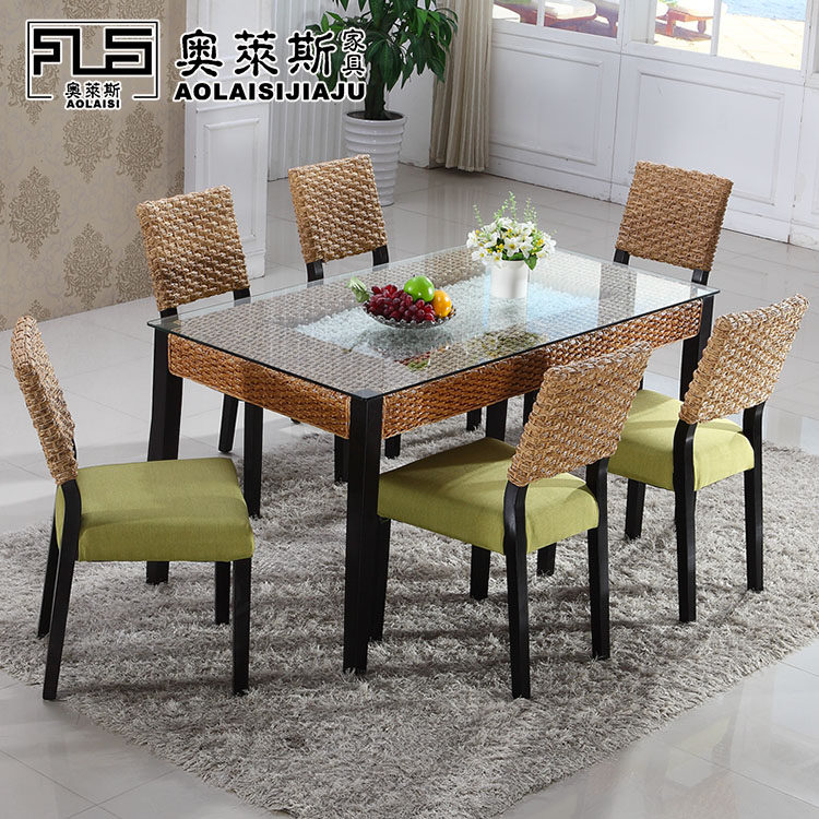 藤桌椅饭酒店餐厅藤椅民宿藤家具长桌方桌电动大圆桌火锅桌靠背椅,住宅家具,板木餐桌,淘宝优惠券,粉丝福利购,淘宝优惠卷