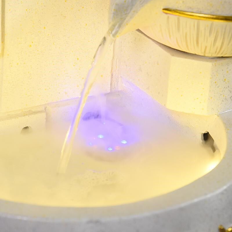 欧式流水喷泉风水落地鱼缸水景加湿器装饰品客厅轮招财电视柜摆件