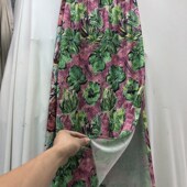 法式 优雅包臀裙油画印花直筒裙松紧腰左开叉中长垂感碎花半身裙夏