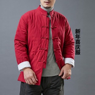 冬季中国风新年服男女款改良复古唐装棉衣外套立领棉服盘扣短棉袄
