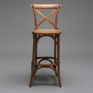 美式实木吧椅酒吧椅凳高脚椅子高椅子吧台椅靠背椅U家用高脚蹬椅