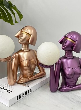 空山基机械姬抽象人物桌面雕塑拍拍灯夜灯酒吧氛围摆设卧室