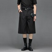 高级感咖色黑灰色男女七分裤 夏季 山本耀司风日系复古宽松休闲西裤