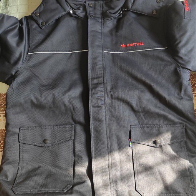 新款鞍钢暖绒棉服冬季棉大衣防寒保暖劳保棉衣耐磨户外工作服带帽
