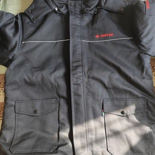 新款鞍钢暖绒棉服冬季棉大衣防寒保暖劳保棉衣耐磨户外工作服带帽