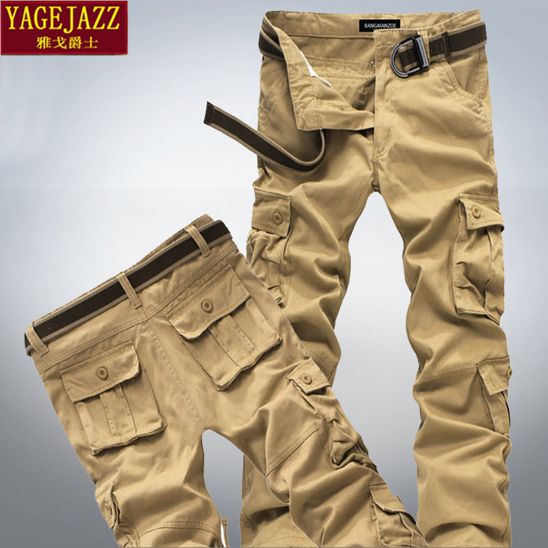 纯棉多口袋工装裤迷彩长裤运动裤男士宽松加大码耐磨全棉休闲裤潮,男装,休闲裤,淘宝优惠券,粉丝福利购,淘宝优惠卷