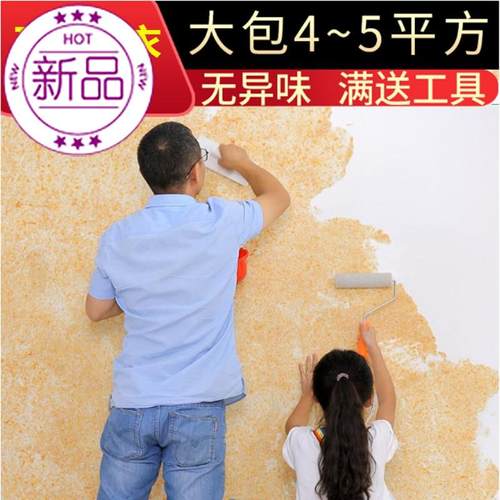 ,客房美容院好看大气客厅北欧风可擦洗墙衣涂料背景墙送工具咖啡