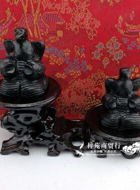 和合登峰石雕摆件中式家居玄关书桌摆饰