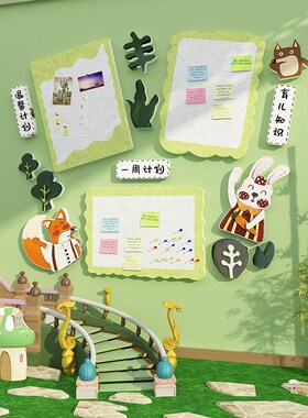 幼儿园家园联系共j育栏环创材料绿色森系主题文化成品墙面装饰走